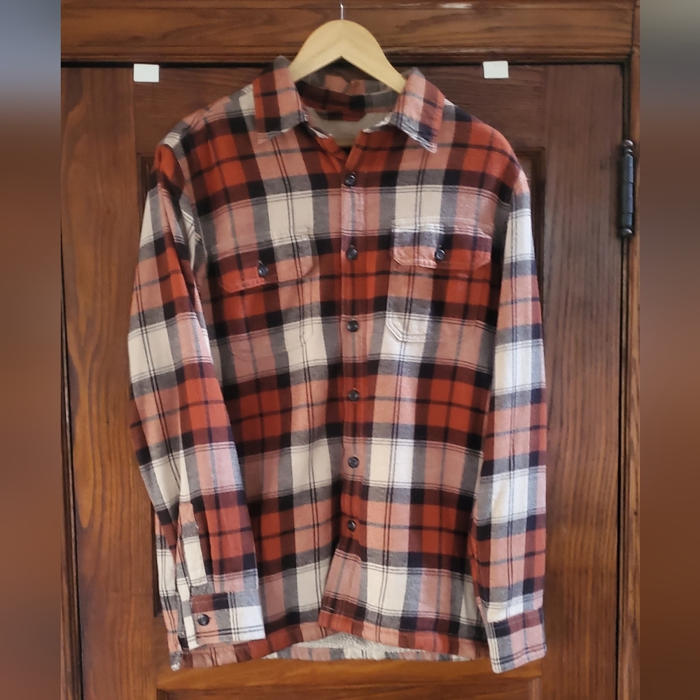 GH Bass Men’s Fleece Lined Plaid Flannel Shirt Jacket